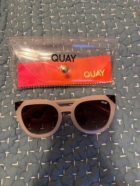 Quay Australia Pink Frame Black Lens Cat-Eye Sunglasses